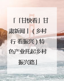 「甘快看」甘肃新闻丨（乡村行 看振兴）特色产业托起乡村振兴路