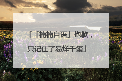「楠楠自语」抱歉，只记住了易烊千玺