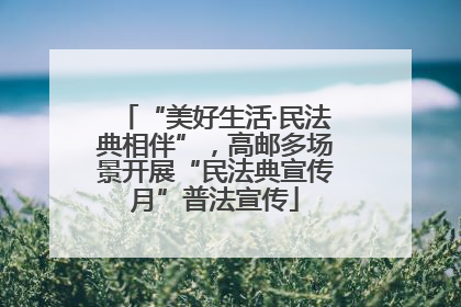 “美好生活·民法典相伴”，高邮多场景开展“民法典宣传月”普法宣传