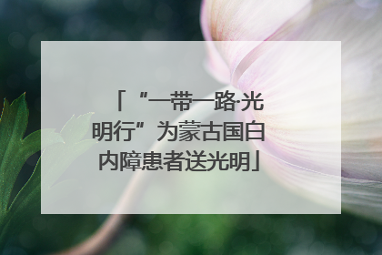 “一带一路·光明行”为蒙古国白内障患者送光明