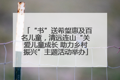 “书”送希望惠及百名儿童，清远连山“关爱儿童成长 助力乡村振兴”主题活动举办