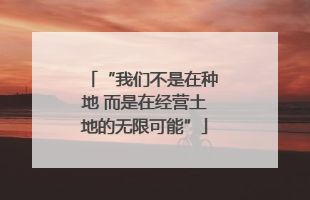 “我们不是在种地 而是在经营土地的无限可能”