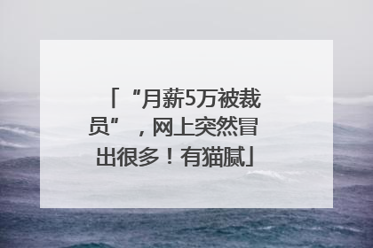 “月薪5万被裁员”，网上突然冒出很多！有猫腻