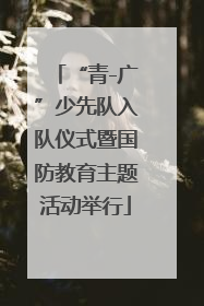 “青-广”少先队入队仪式暨国防教育主题活动举行