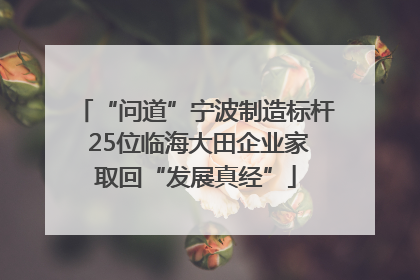 “问道”宁波制造标杆 25位临海大田企业家取回“发展真经”