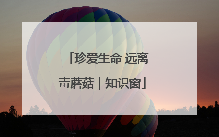 珍爱生命 远离毒蘑菇｜知识窗