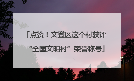 点赞！文登区这个村获评“全国文明村”荣誉称号
