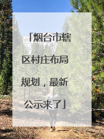 烟台市辖区村庄布局规划，最新公示来了