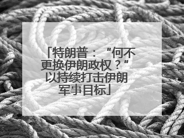 特朗普：“何不更换伊朗政权？” 以持续打击伊朗军事目标