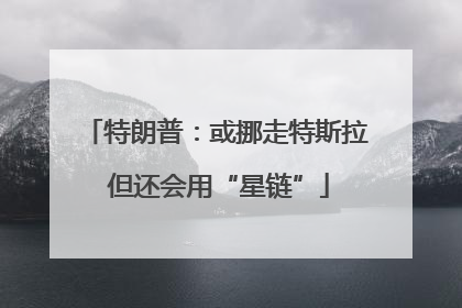 特朗普：或挪走特斯拉 但还会用“星链”