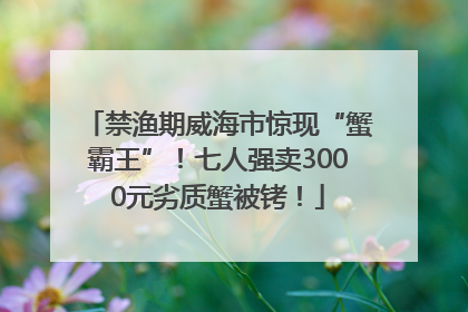禁渔期威海市惊现“蟹霸王”！七人强卖3000元劣质蟹被铐！