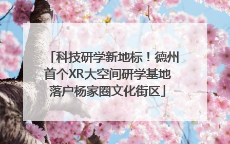 科技研学新地标！德州首个XR大空间研学基地落户杨家圈文化街区