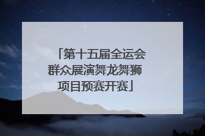 第十五届全运会群众展演舞龙舞狮项目预赛开赛