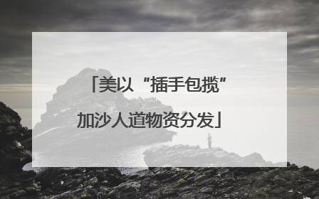 美以“插手包揽”加沙人道物资分发
