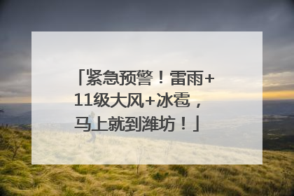 紧急预警！雷雨+11级大风+冰雹，马上就到潍坊！