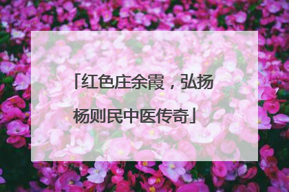 红色庄余霞，弘扬杨则民中医传奇