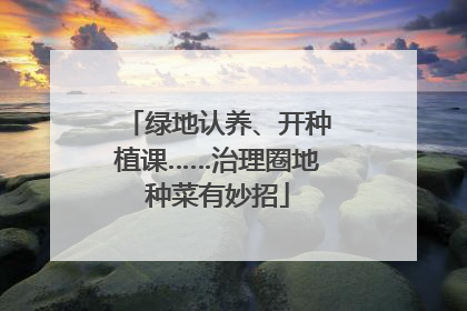绿地认养、开种植课……治理圈地种菜有妙招
