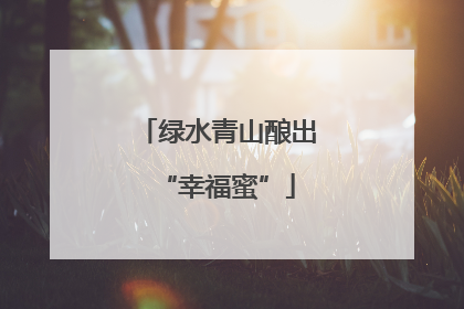 绿水青山酿出“幸福蜜”