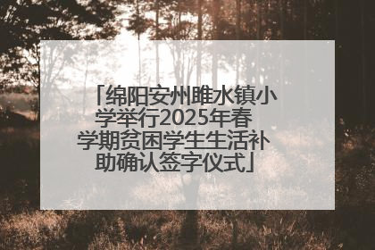绵阳安州雎水镇小学举行2025年春学期贫困学生生活补助确认签字仪式