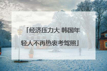 经济压力大 韩国年轻人不再热衷考驾照