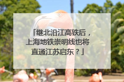 继北沿江高铁后，上海地铁崇明线也将直通江苏启东？