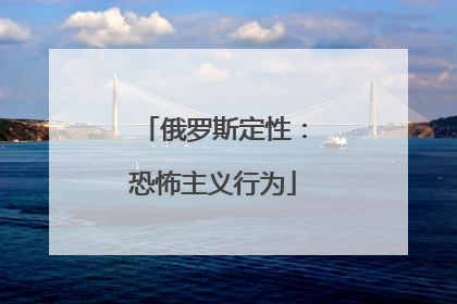 俄罗斯定性：恐怖主义行为