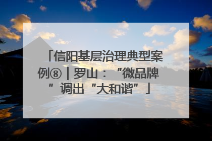 信阳基层治理典型案例⑧｜罗山：“微品牌”调出“大和谐”