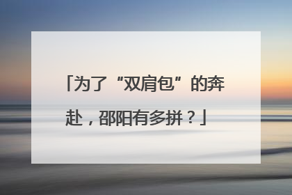 为了“双肩包”的奔赴，邵阳有多拼？