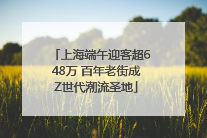 上海端午迎客超648万 百年老街成Z世代潮流圣地