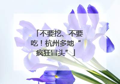 不要挖、不要吃！杭州多地“疯狂冒头”