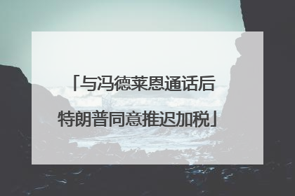 与冯德莱恩通话后 特朗普同意推迟加税