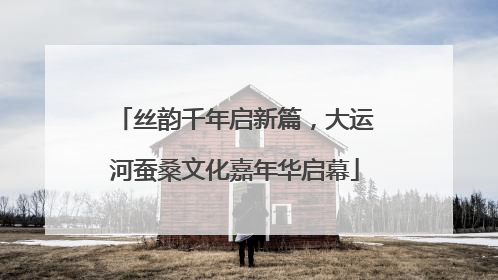 丝韵千年启新篇，大运河蚕桑文化嘉年华启幕