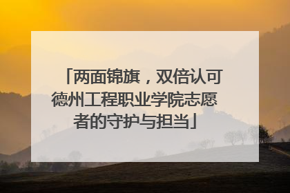 两面锦旗，双倍认可德州工程职业学院志愿者的守护与担当