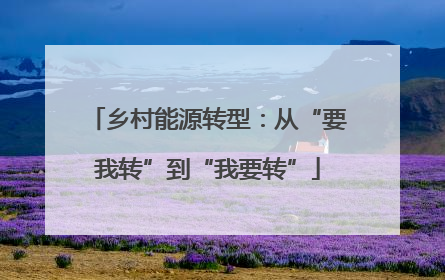 乡村能源转型：从“要我转”到“我要转”