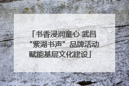 书香浸润童心 武昌“紫湖书声”品牌活动赋能基层文化建设