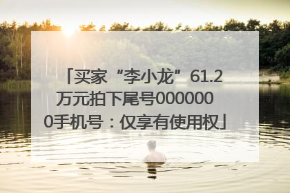 买家“李小龙”61.2万元拍下尾号0000000手机号：仅享有使用权
