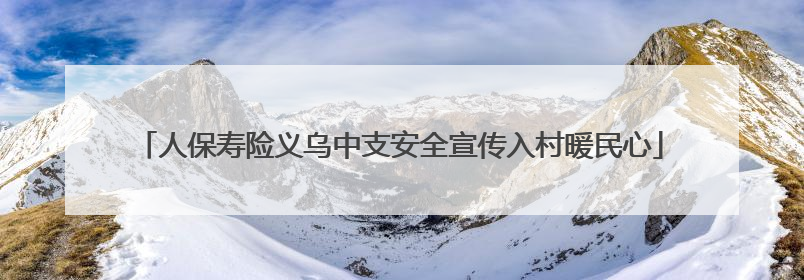 人保寿险义乌中支安全宣传入村暖民心