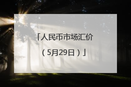 人民币市场汇价（5月29日）