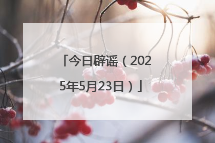今日辟谣（2025年5月23日）