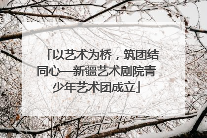 以艺术为桥，筑团结同心—新疆艺术剧院青少年艺术团成立
