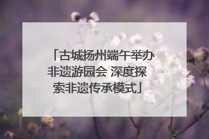 古城扬州端午举办非遗游园会 深度探索非遗传承模式