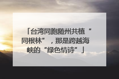 台湾同胞随州共植“同根林”，那是跨越海峡的“绿色情诗”