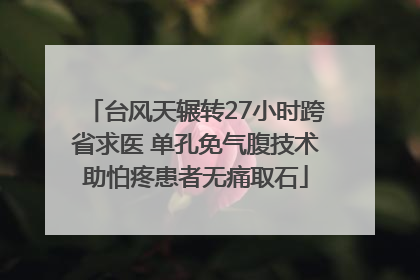 台风天辗转27小时跨省求医 单孔免气腹技术助怕疼患者无痛取石