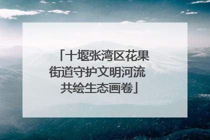 十堰张湾区花果街道守护文明河流 共绘生态画卷