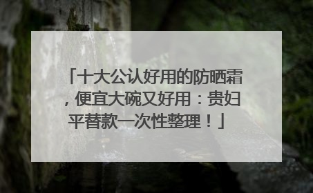 十大公认好用的防晒霜，便宜大碗又好用：贵妇平替款一次性整理！