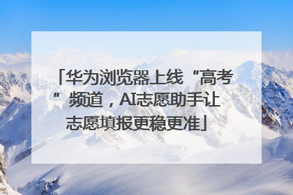 华为浏览器上线“高考”频道，AI志愿助手让志愿填报更稳更准
