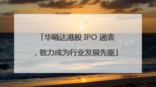 华曦达港股 IPO 递表，致力成为行业发展先驱