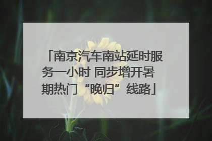 南京汽车南站延时服务一小时 同步增开暑期热门“晚归”线路