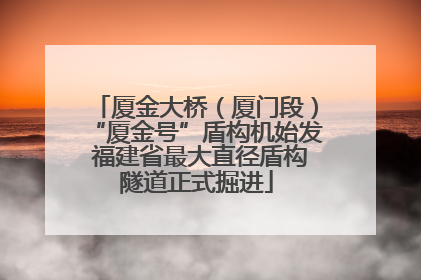 厦金大桥（厦门段）“厦金号”盾构机始发 福建省最大直径盾构隧道正式掘进