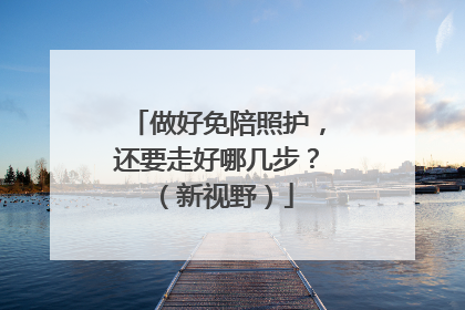做好免陪照护，还要走好哪几步？（新视野）